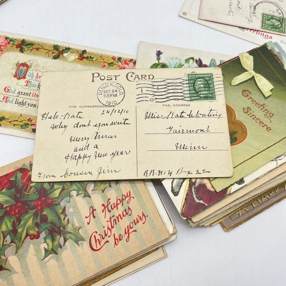 Antique‎ Postcard Collection Lot of 56 Single Recipient Holiday Christmas